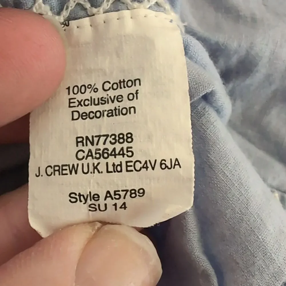 J.Crew Factory Small Blue Embroidered Blouse - Picture 8 of 8